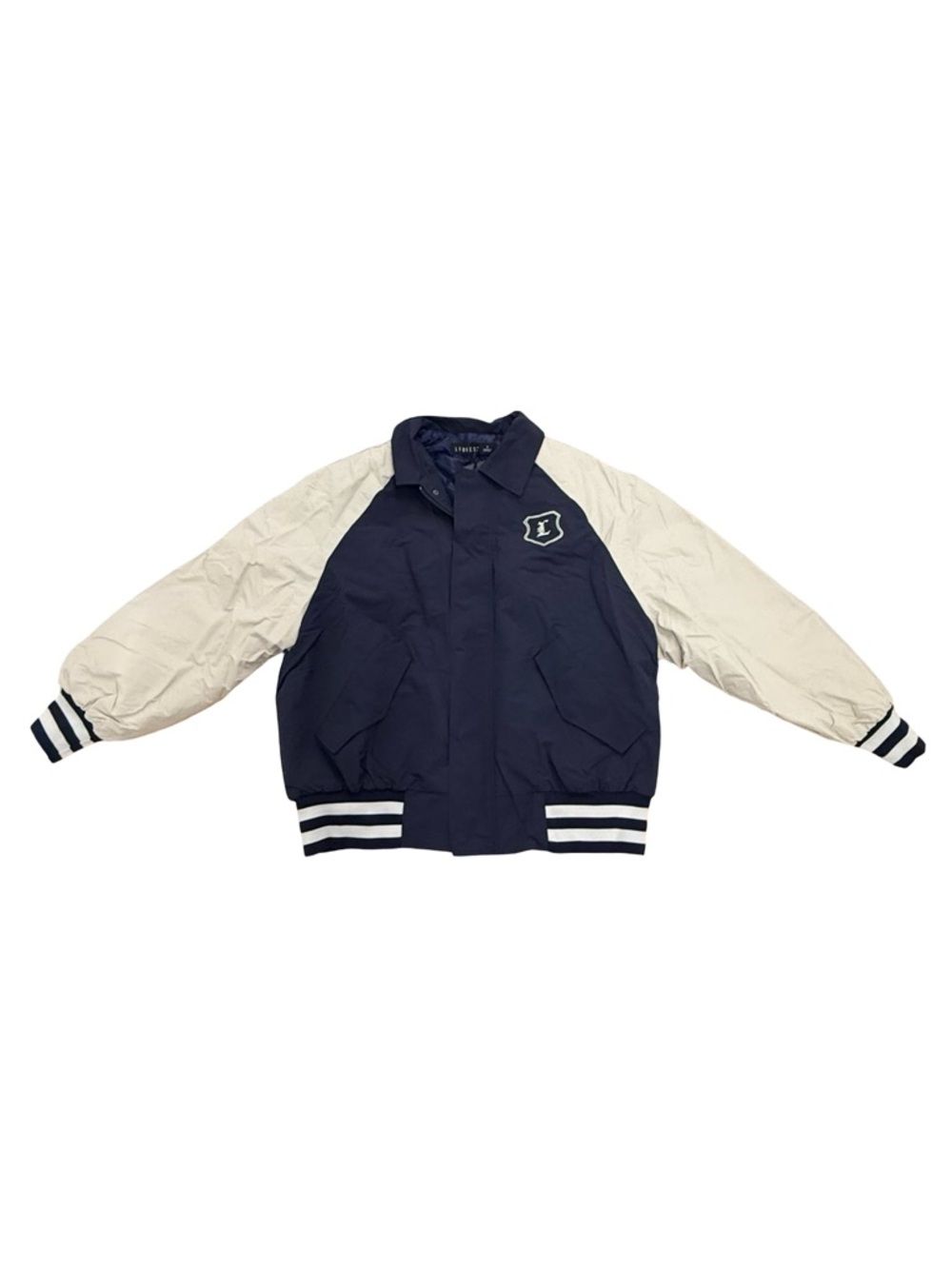 Lioness Men’s Navy & Gray Varsity Bomber Jacket NWT Size S